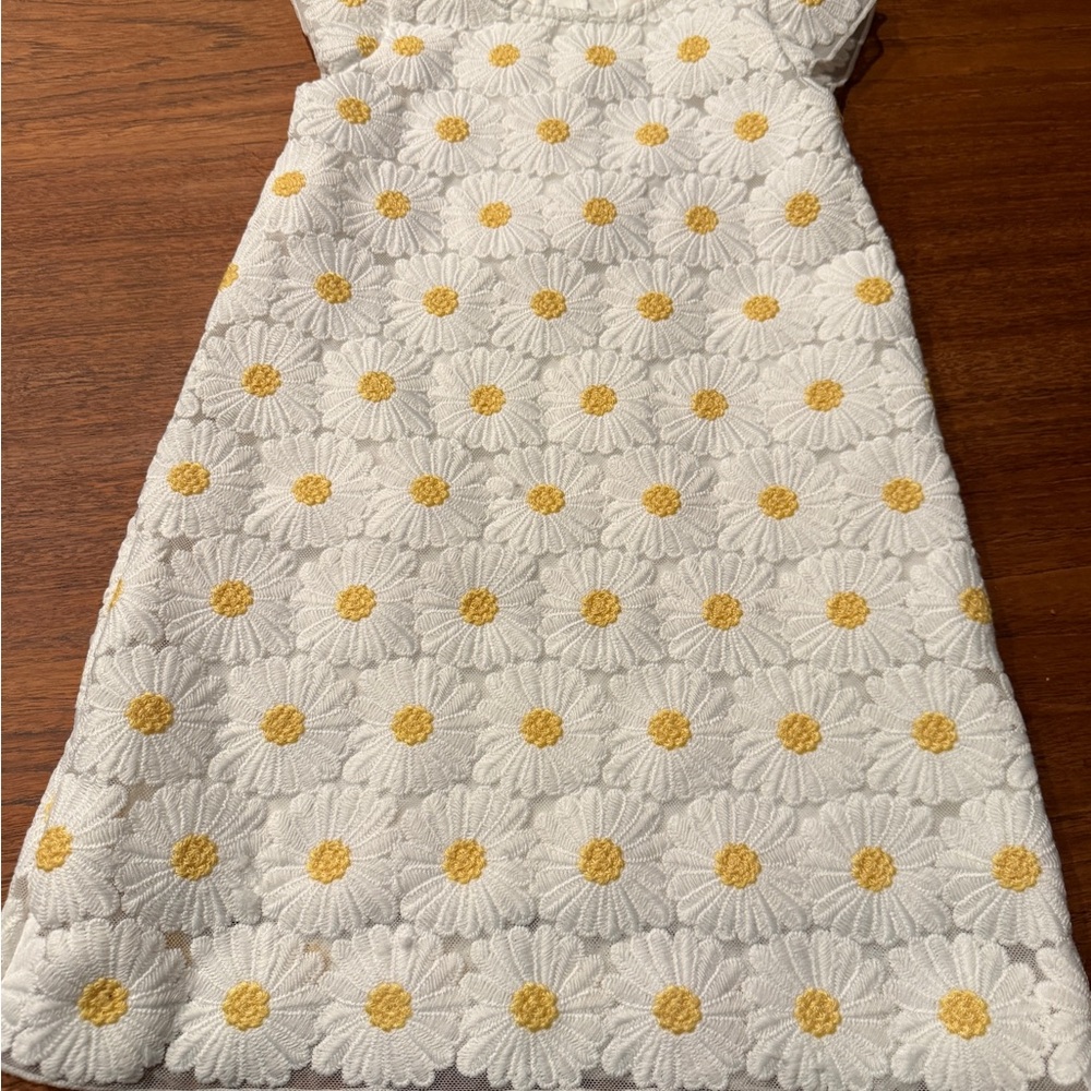 Gymboree White Dress with Yellow Daisy Embroidery - garden - flower girl